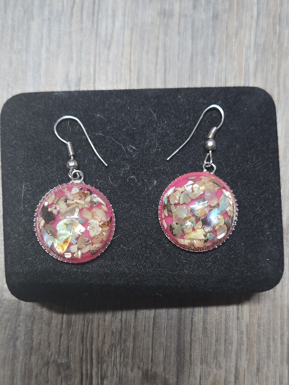 Pink Shell Fragment Drop Earrings - Women's Jewelry Made In France